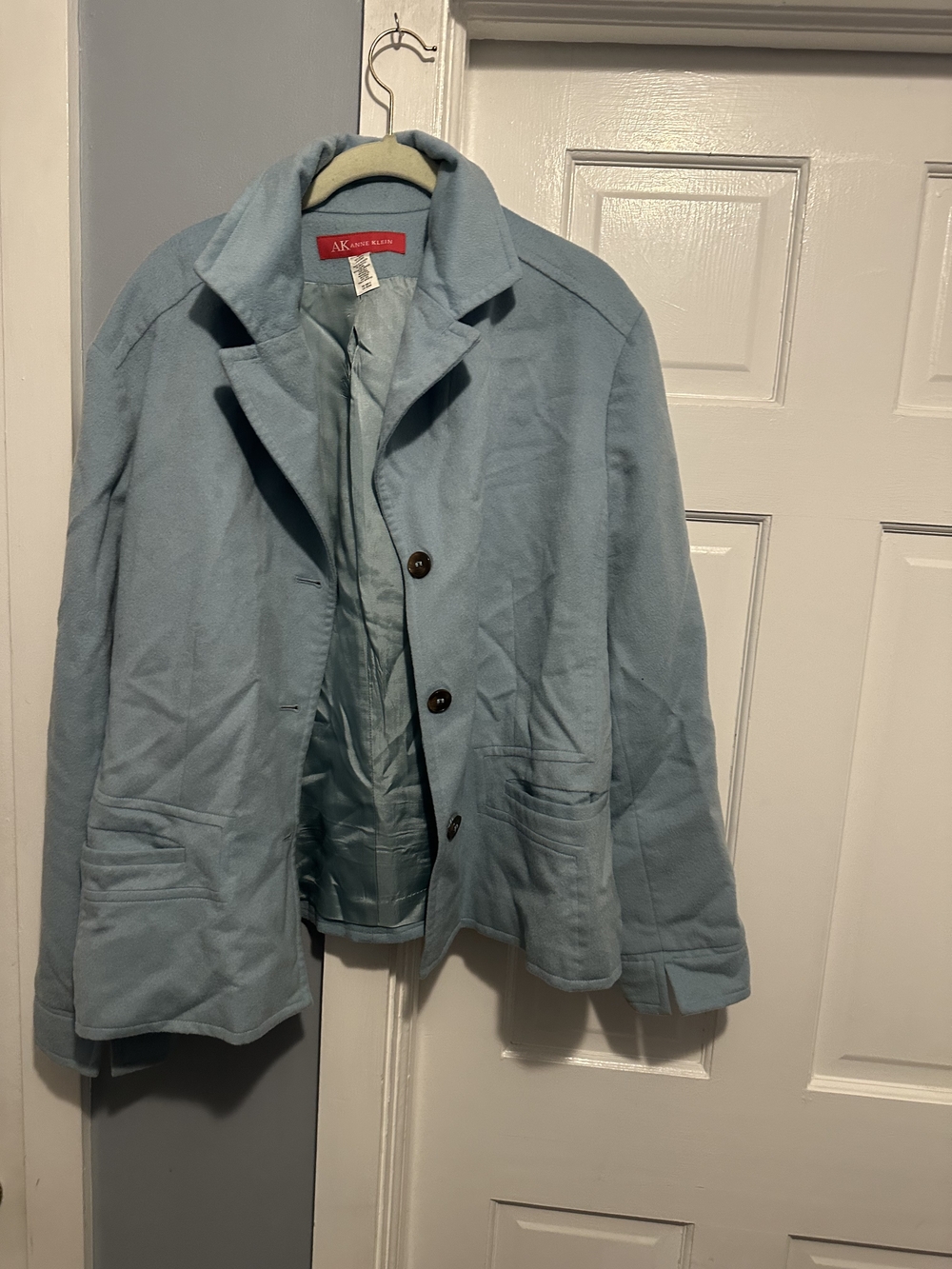 Anne Klein Light Blue Wool Blazer